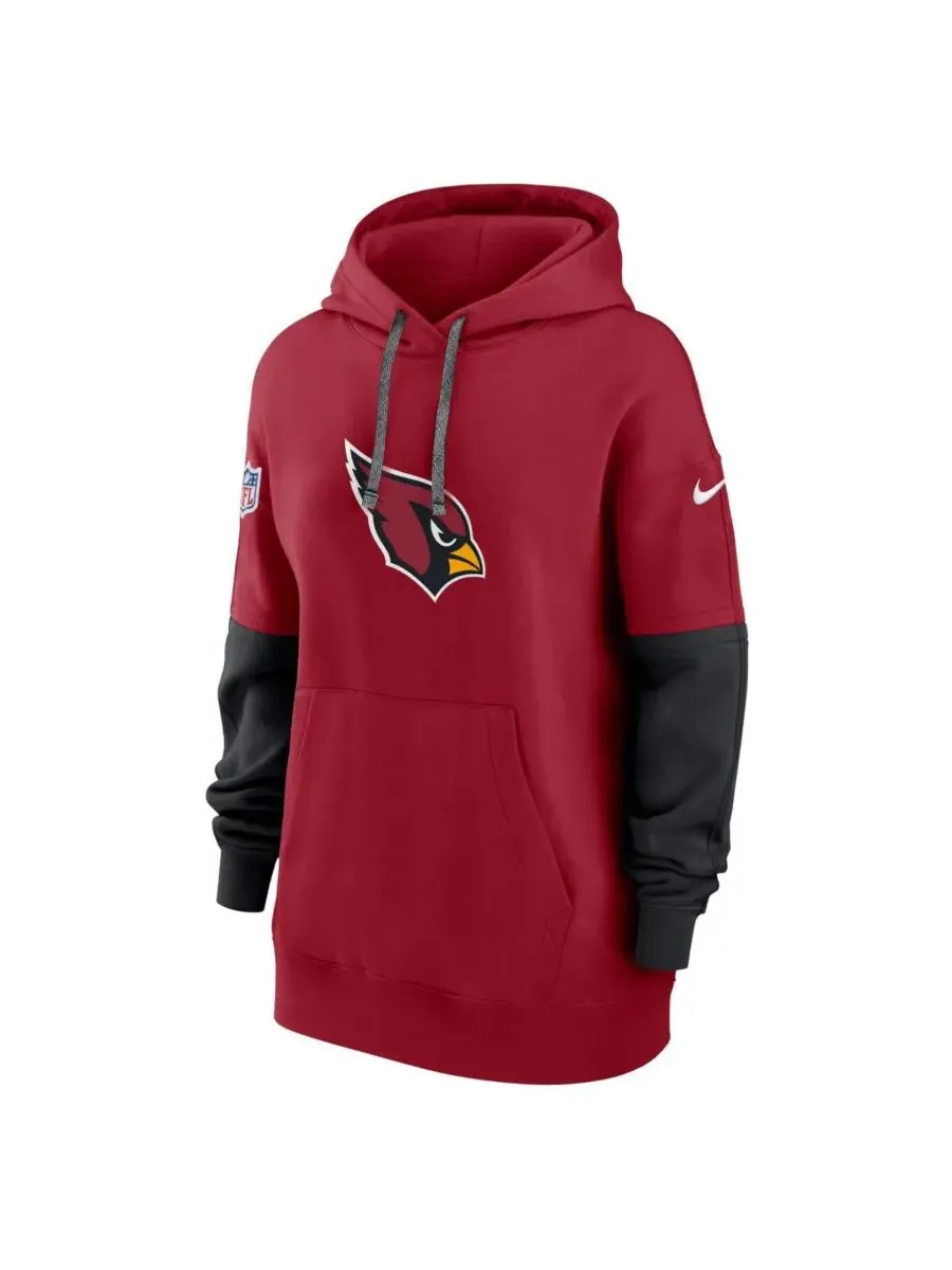 Женская флисовая толстовка с капюшоном Cardinal Arizona Cardinals 2024 Sideline Essential Nike — изображение 2 из 3, красный