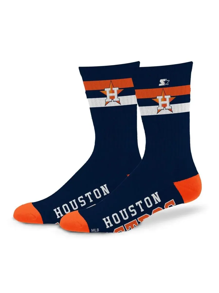Starter Мужские и женские носки с двумя полосками в командных цветах команды Houston Astros — изображение 1 из 1, темно-синий