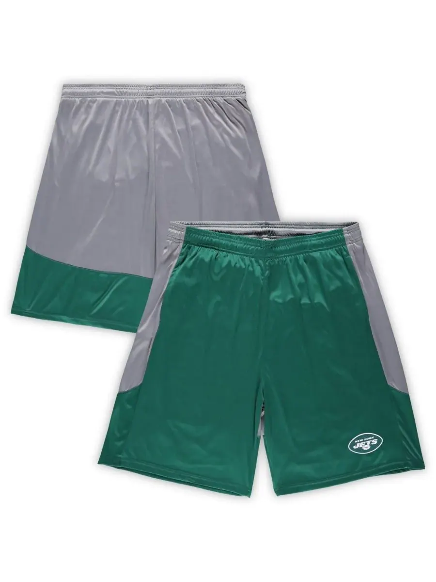 Fanatics Мужские зеленые шорты New York Jets большого размера с логотипом команды — изображение 1 из 3, зеленый