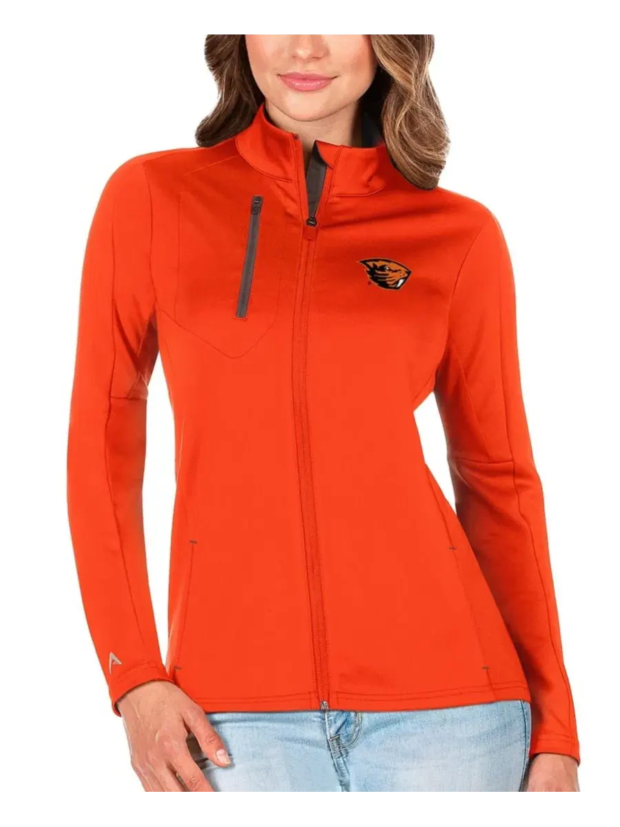 Женская куртка Generation Full-Zip с вышивкой Oregon State Beavers Antigua — изображение 1 из 1, оранжевый графитовый