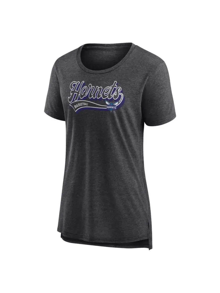 Футболка женская с принтом League Leader Tri-Blend Charlotte Hornets Fanatics — изображение 3 из 3, темно-серый