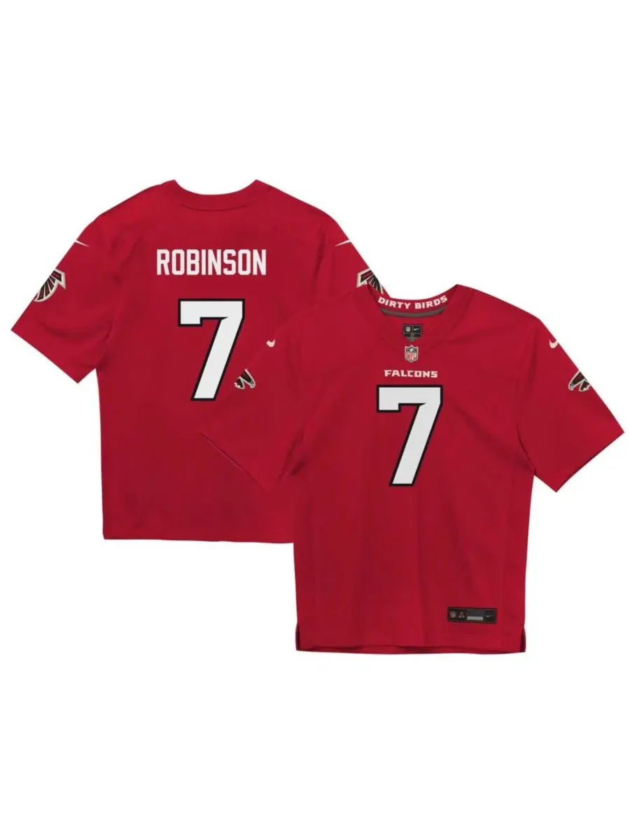 Детская футболка с принтом Bijan Robinson Red Atlanta Falcons Team Game Jersey Nike — изображение 1 из 3, красный