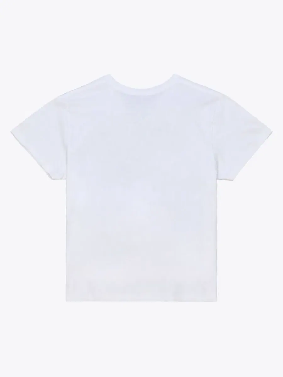 Футболка с боксовым кроем, с принтом, New York Knicks Striped Logo Boxy T-Shirt Mitchell & Ness — изображение 2 из 2, белый