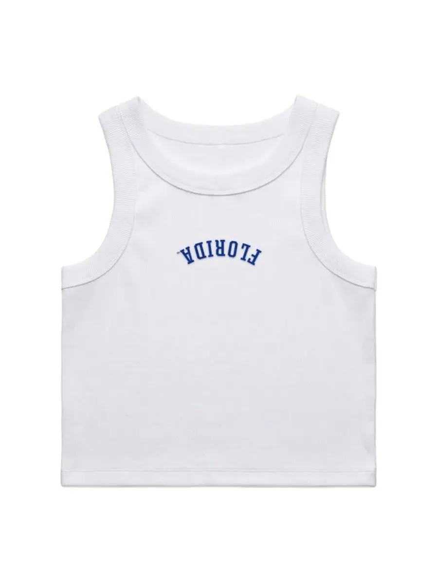 Топ-майка с вышивкой Upside Down Embroidery Uscape Apparel — изображение 2 из 2, белый