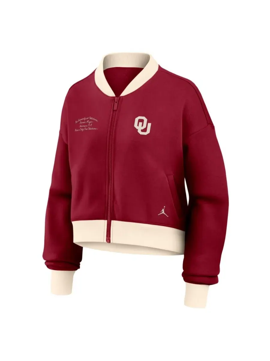 Женская куртка-бомбер оверсайз с принтом Oklahoma Sooners Nike — изображение 3 из 3, красный
