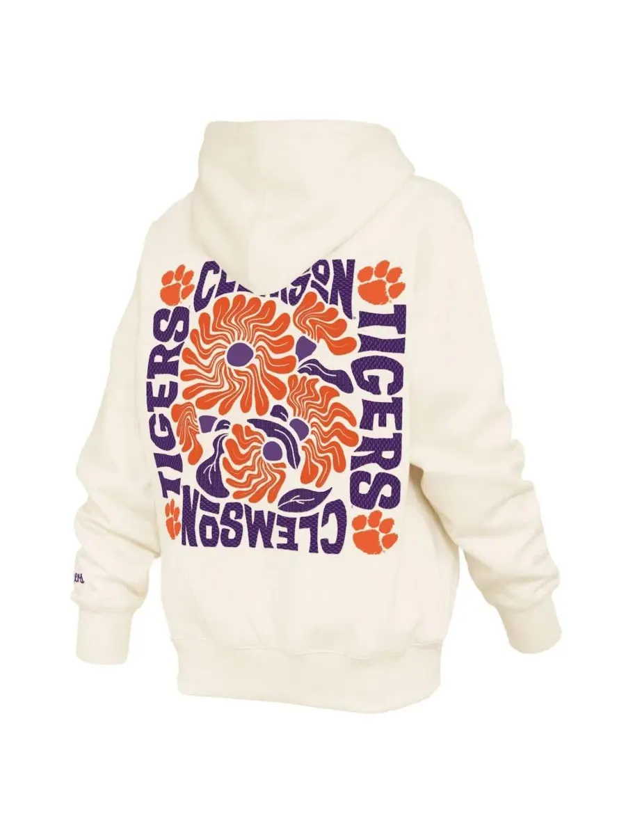 Женский худи с вышивкой Clemson Tigers Elena Janise Pressbox — изображение 2 из 3, бежевый