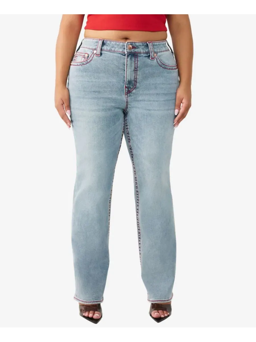 Джинсы Billie Plus Size средней посадки прямого кроя, большие True Religion — изображение 1 из 3