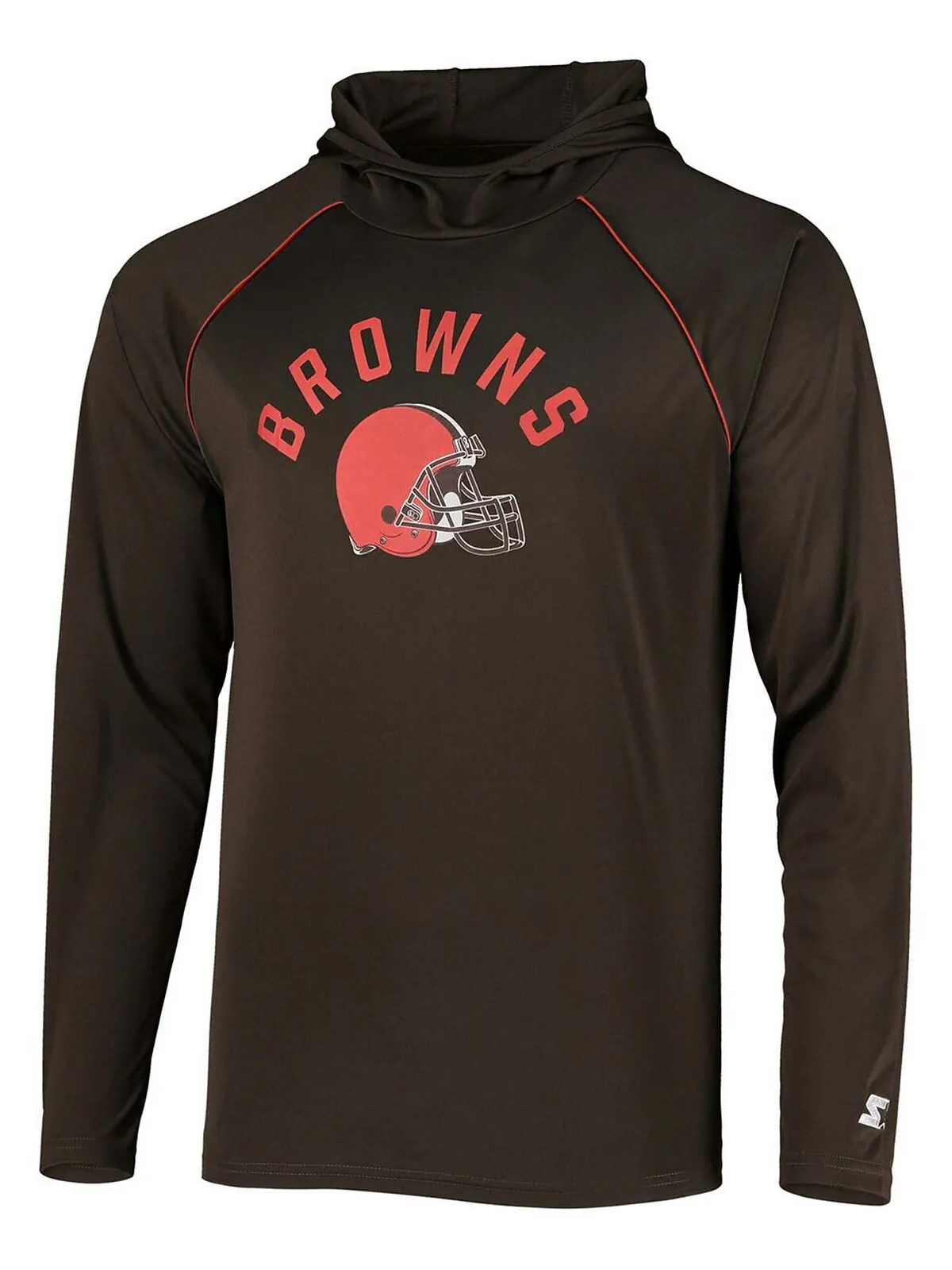 Мужская коричневая футболка с капюшоном с длинным рукавом cleveland browns raglan с капюшоном — изображение 2 из 3