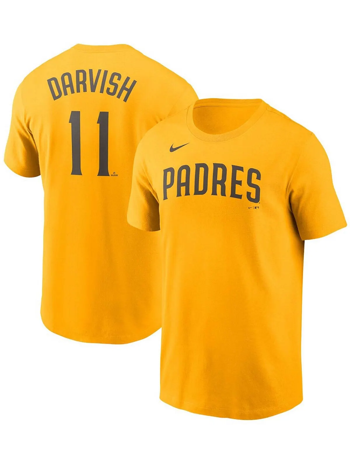 Мужская футболка Yu Darvish Gold San Diego Padres с именем и номером Nike — изображение 1 из 3, золото
