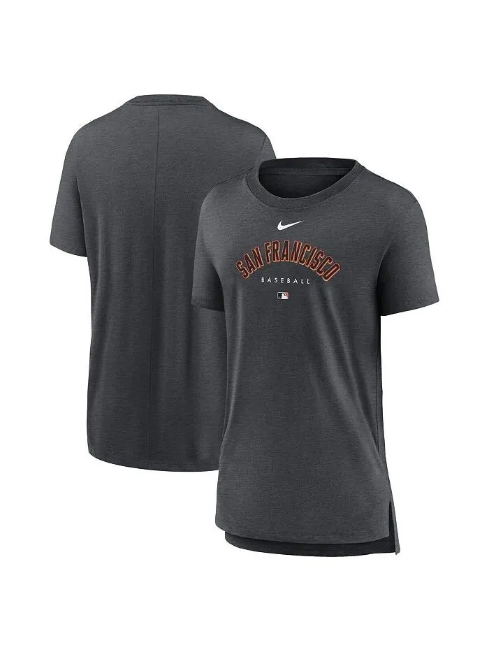 Женская футболка цвета три-смеси Heather Charcoal San Francisco Giants Authentic Collection Early — изображение 1 из 1