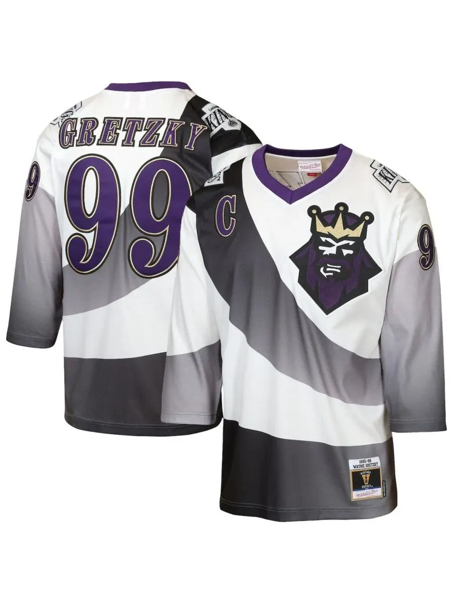 Детская футболка-джерси с длинным рукавом Wayne Gretzky White Los Angeles Kings 1995/96 Power Play