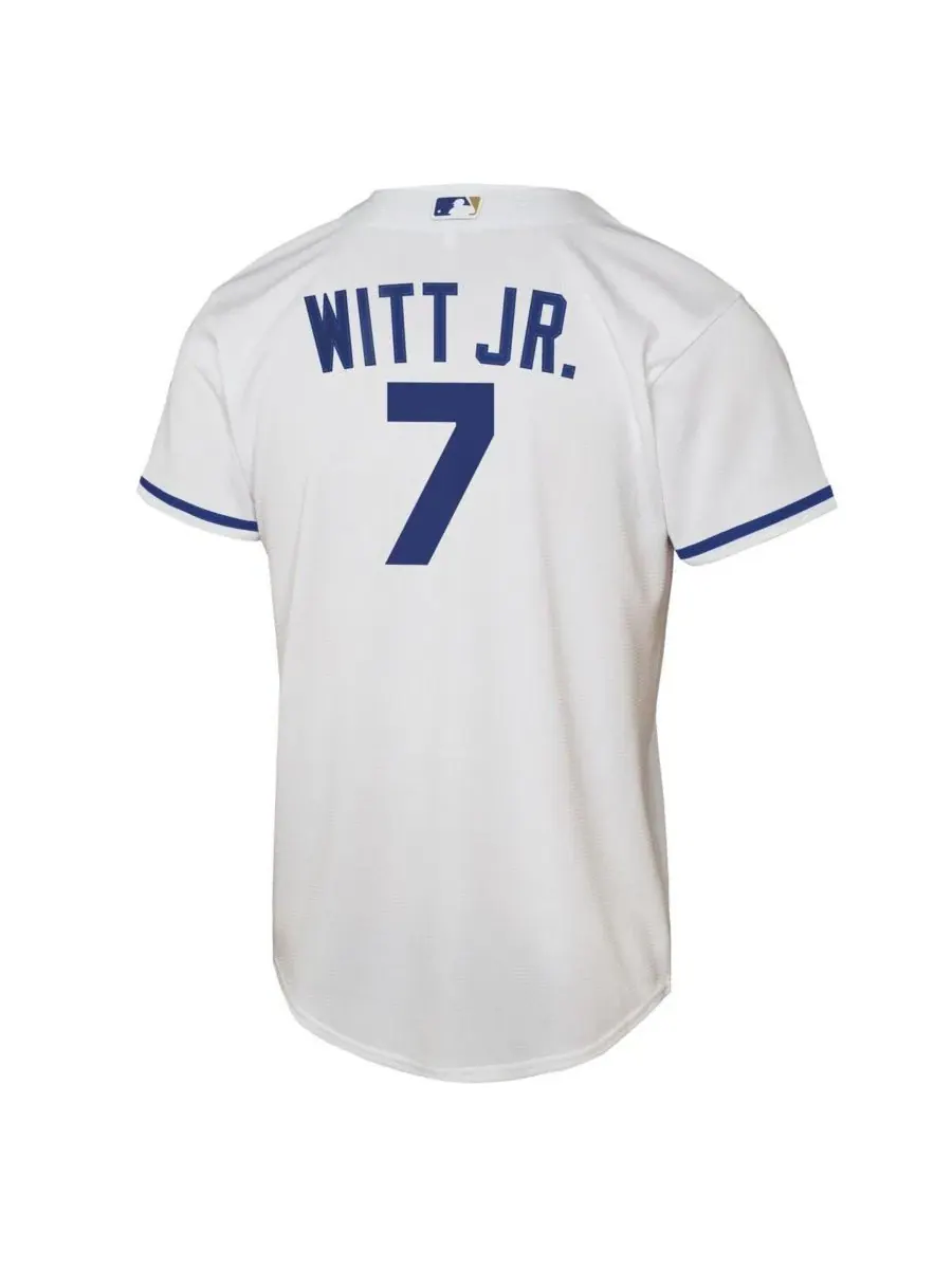 Детская футболка с принтом Bobby Witt Jr. Kansas City Royals Home Replica Player Jersey Nike — изображение 3 из 3, белый