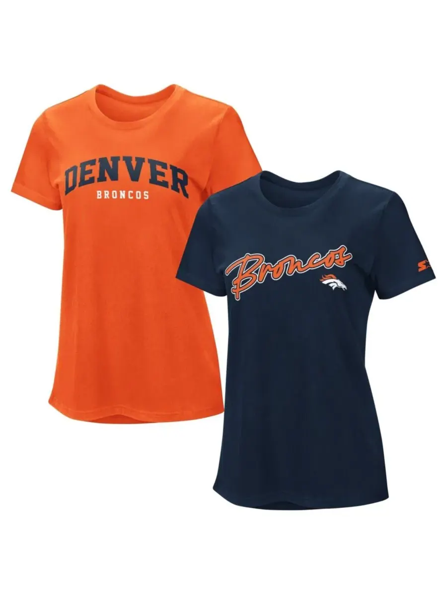Комплект футболок с принтом Denver Broncos Starter — изображение 1 из 4, оранжевый темно-синий
