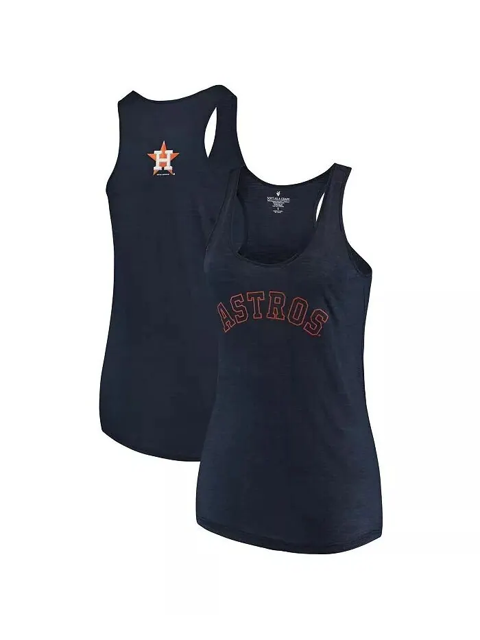 Женская темно-синяя майка больших размеров Houston Astros Swing for the Fences Racerback Soft As A — изображение 1 из 3