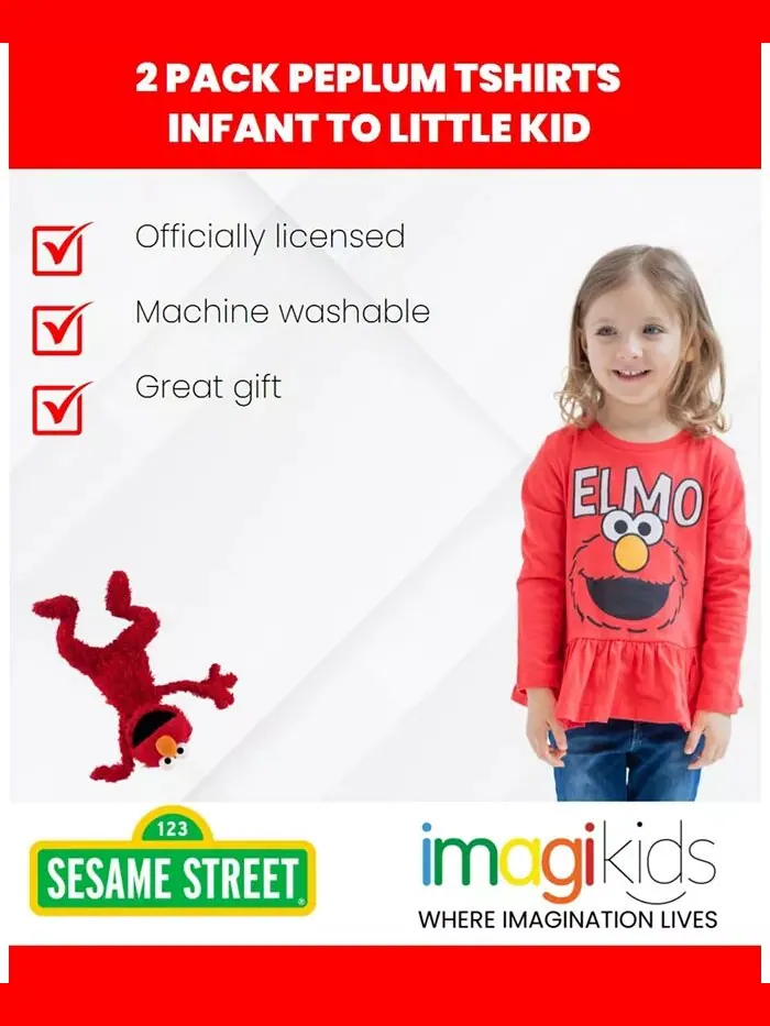 Elmo Girls 2 футболка для младенцев Sesame Street — изображение 4 из 8