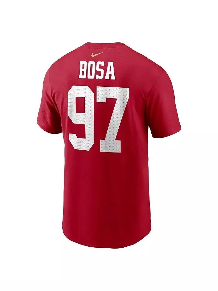Мужская футболка Nick Bosa Scarlet San Francisco 49ers с именем и номером игрока Nike — изображение 2 из 3
