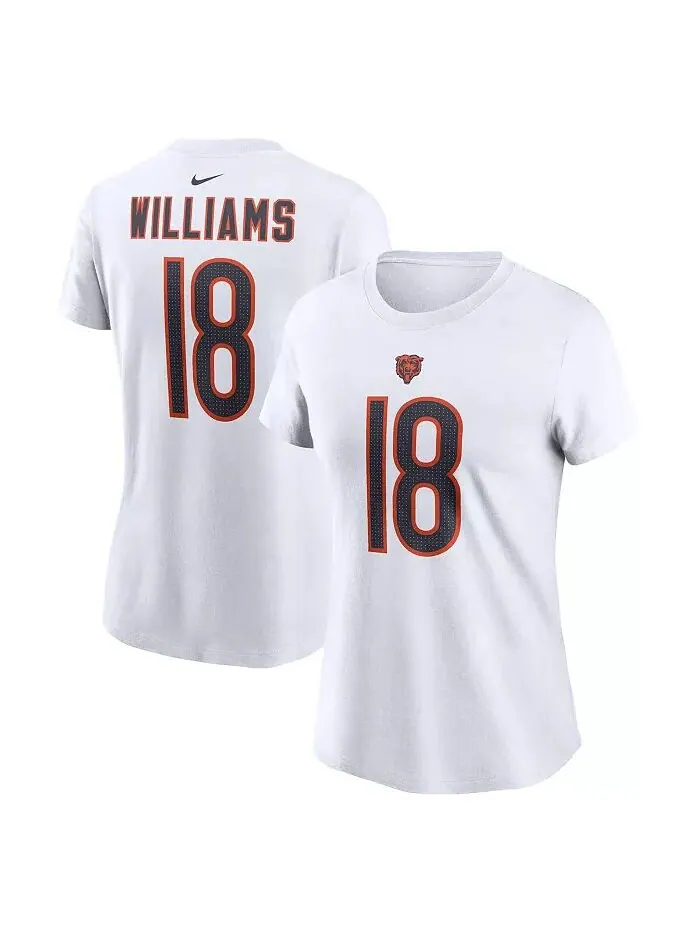 Женская футболка Caleb Williams White Chicago Bears 2024 NFL Draft First Round Pick Fuse Name — изображение 1 из 3