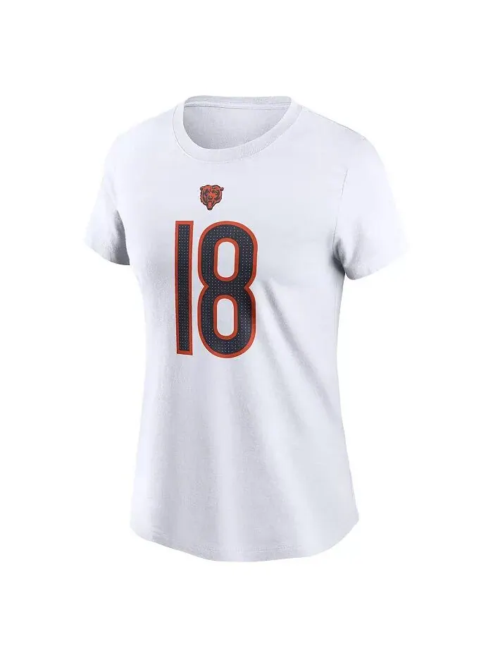 Женская футболка Caleb Williams White Chicago Bears 2024 NFL Draft First Round Pick Fuse Name — изображение 2 из 3