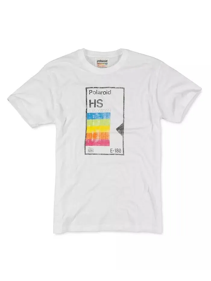 Мужская и женская белая футболка Polaroid с эффектом выцветания в винтажном стиле American Needle — изображение 1 из 1