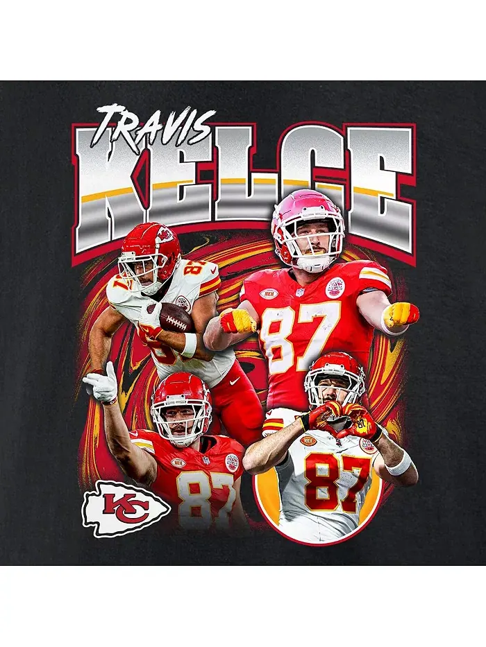 Мужская футболка с принтом "Notorious Player" Трэвиса Келси в черном цвете (Kansas City Chiefs) — изображение 2 из 4