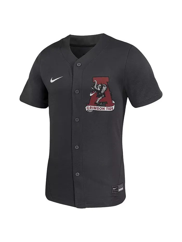 Мужская и женская антрацитовая Alabama Crimson Tide реплика софтбольной майки Nike — изображение 3 из 3