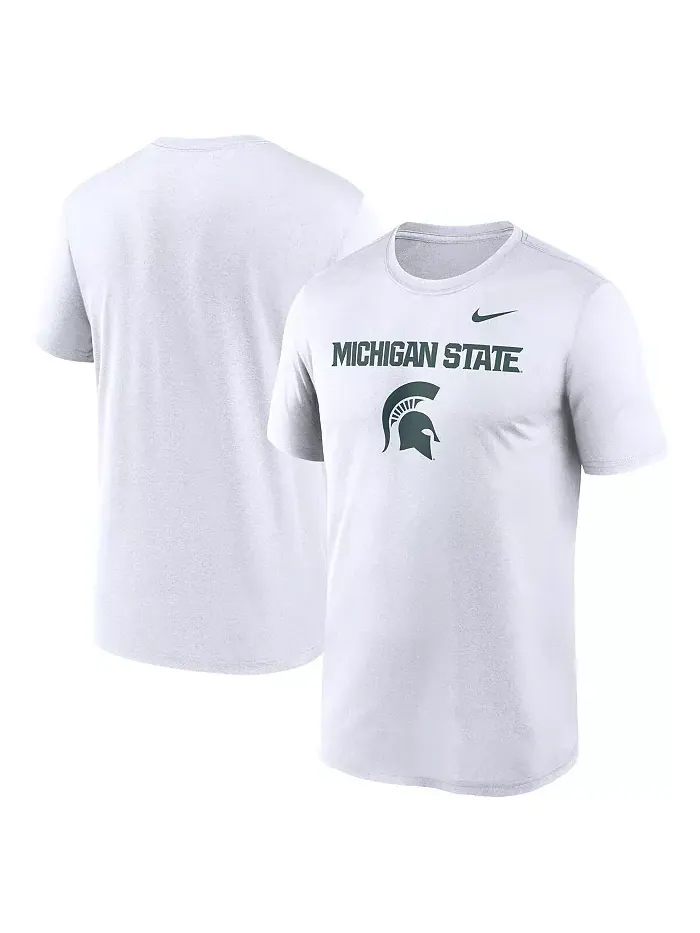Мужская белая футболка Michigan State Spartans Lockup Legend Performance Nike — изображение 1 из 3