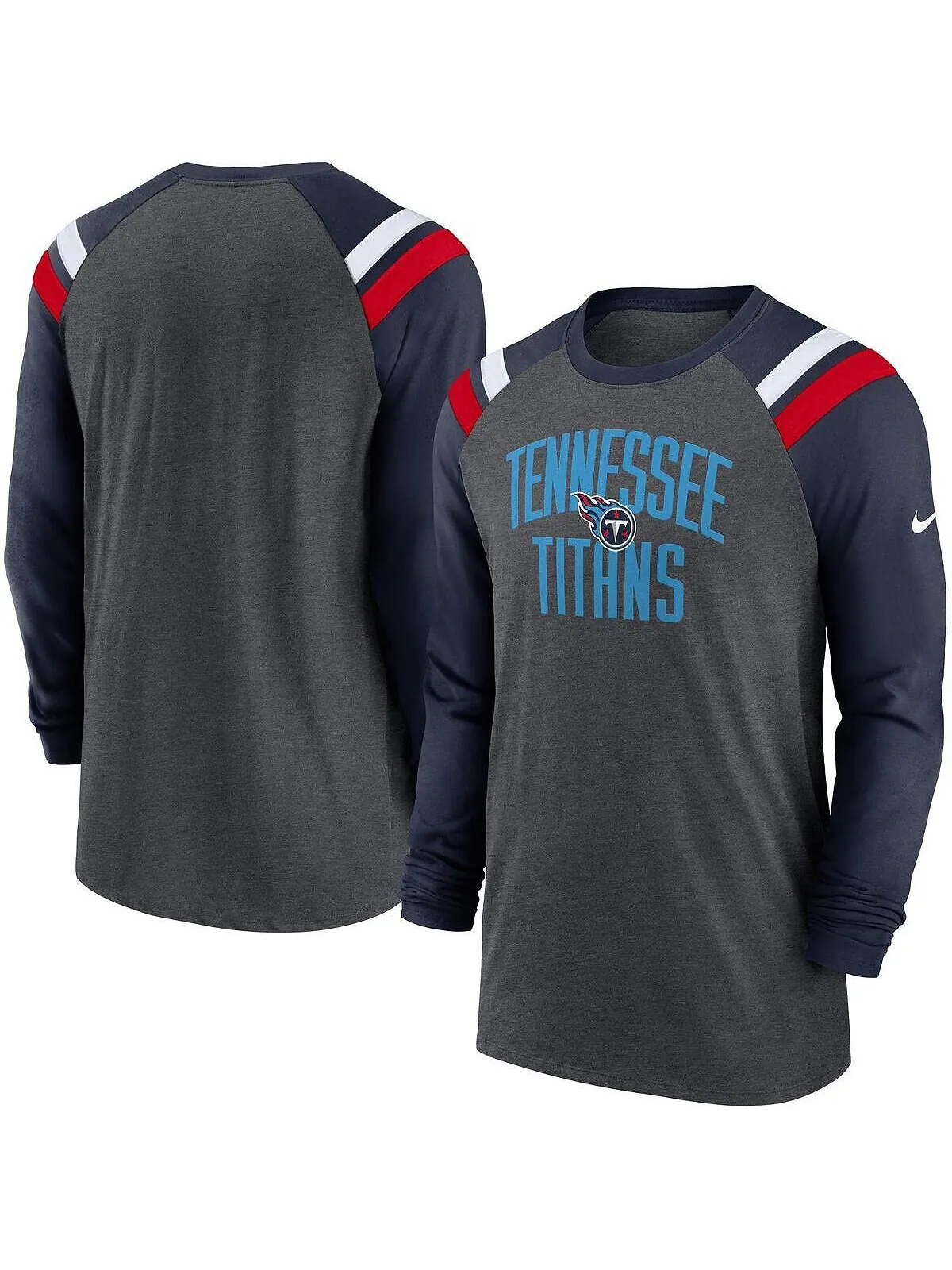 Мужская спортивная футболка с длинным рукавом, темно-синяя футболка tennessee titans tri-blend — изображение 1 из 3