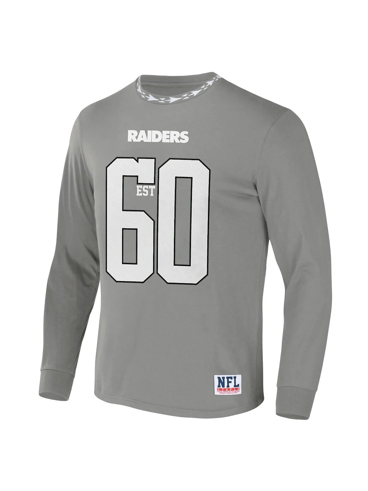 Мужская футболка nfl x staple grey las vegas raiders core с длинным рукавом в стиле джерси NFL — изображение 2 из 3, серый