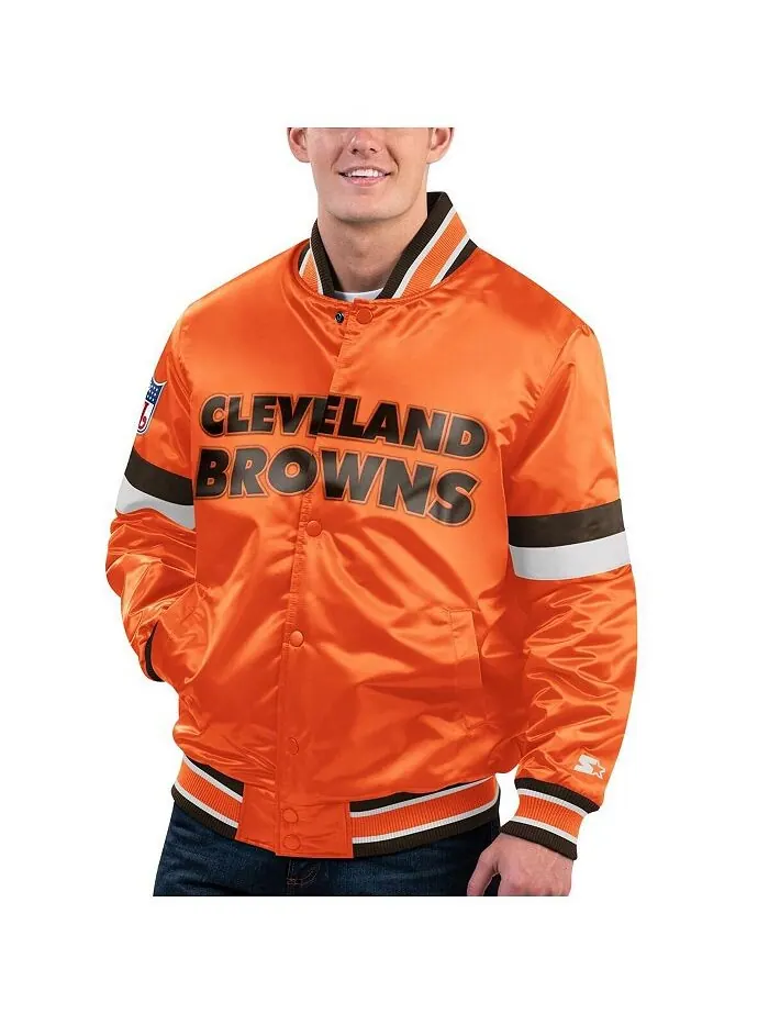 Мужская оранжевая университетская куртка с рваными кнопками Cleveland Brown Gridiron Classics Home