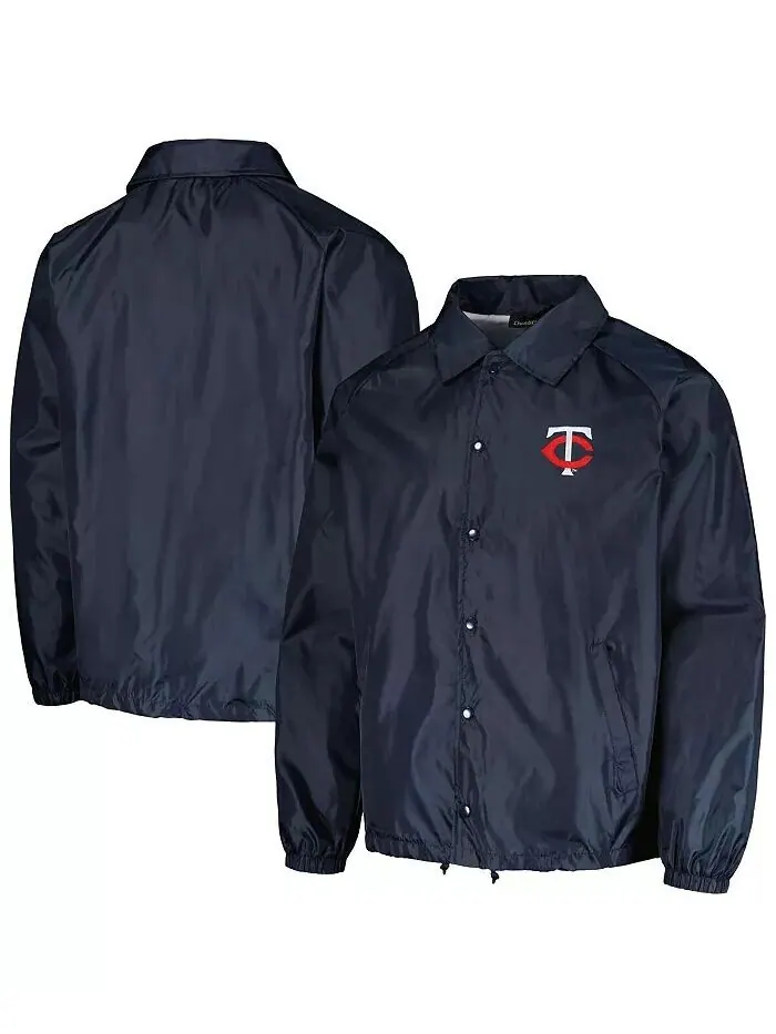 Мужская темно-синяя тренерская куртка-реглан с застежкой на кнопки Minnesota Twins Dunbrooke