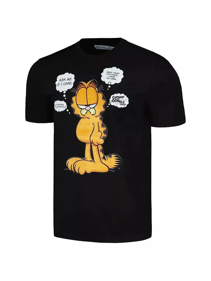 Мужская и женская черная футболка Garfield Ask Me If I Care Freeze Max — изображение 3 из 3