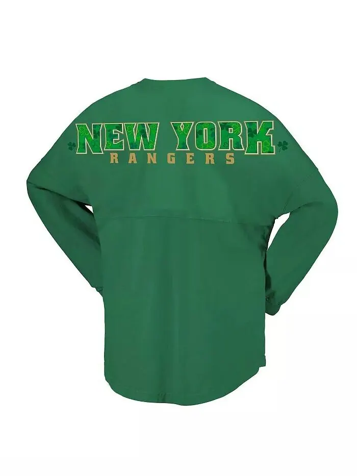 Женская футболка Kelly New York Rangers с надписью «Дух Святого Патрика» Fanatics — изображение 3 из 3