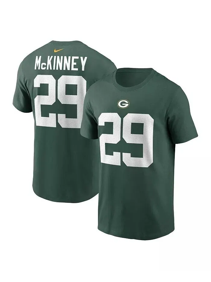 Мужская футболка с именем и номером Xavier McKinney Green Green Bay Packers Nike — изображение 1 из 3