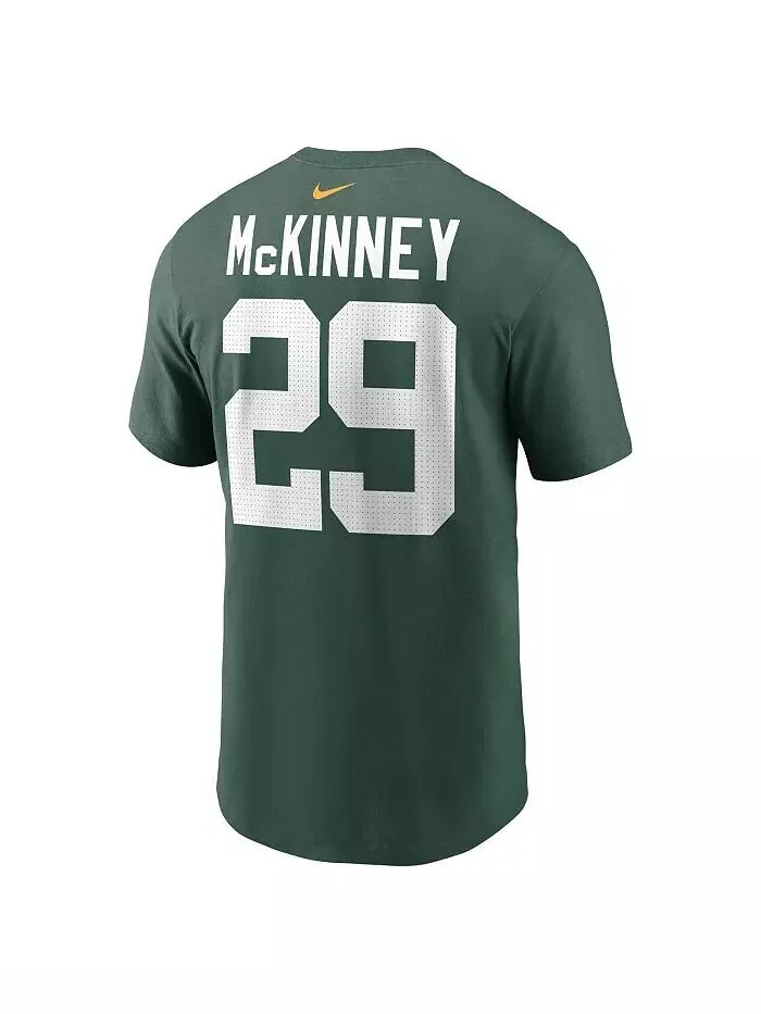 Мужская футболка с именем и номером Xavier McKinney Green Green Bay Packers Nike — изображение 3 из 3