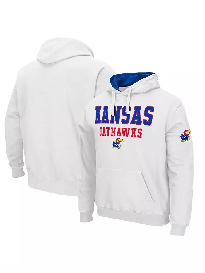 Мужская белая толстовка с капюшоном Kansas Jayhawks Sunrise Colosseum — изображение 1 из 3