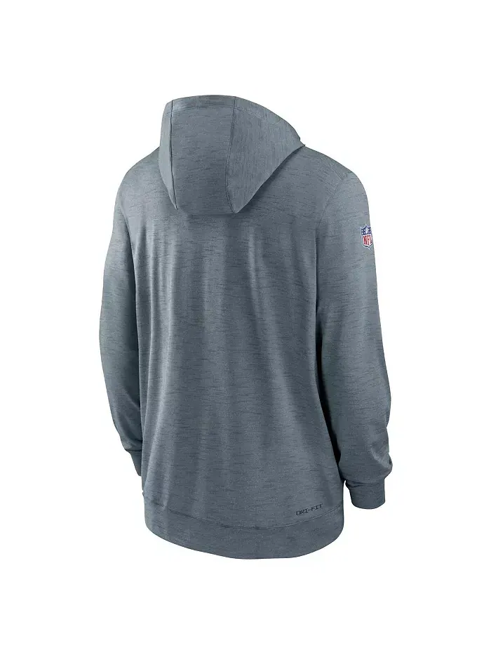 Мужская худи с молнией San Francisco 49ers Sideline Team Pop в сером меланже Nike — изображение 2 из 3