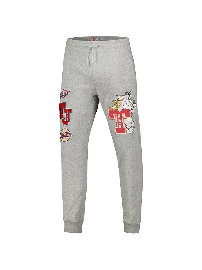 Мужские спортивные брюки University Jogger в сером меланже с принтом Tom and Jerry Freeze Max — изображение 2 из 3