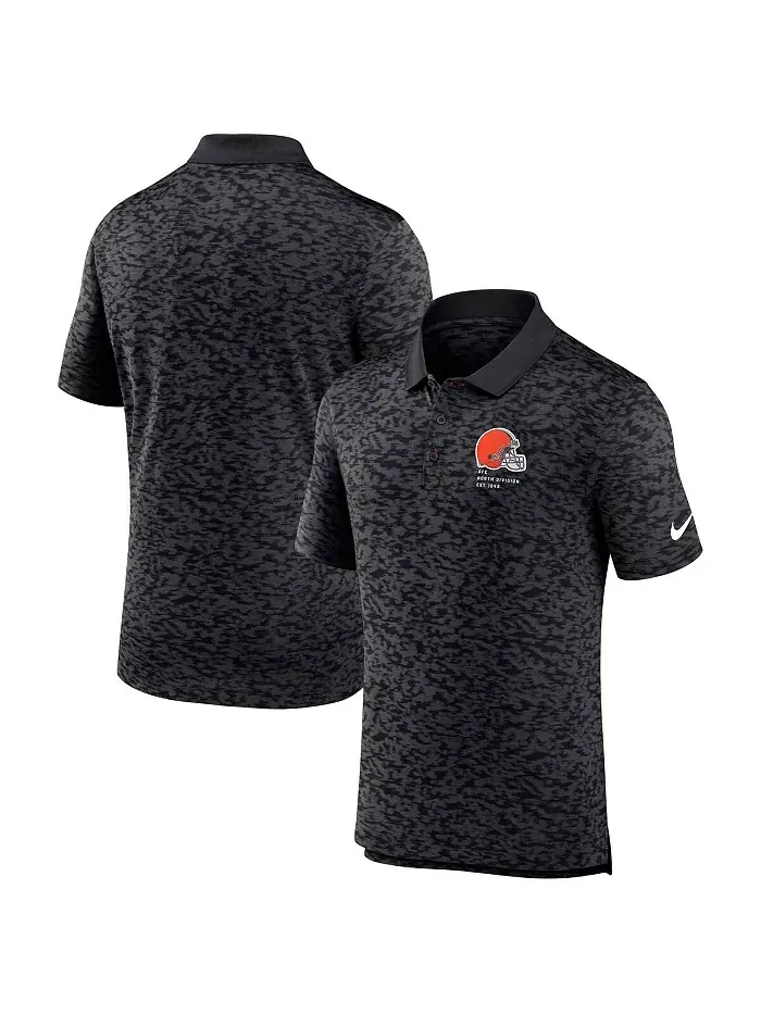 Мужская модная поло из пике для активного образа жизни Cleveland Browns черного цвета Nike — изображение 1 из 3