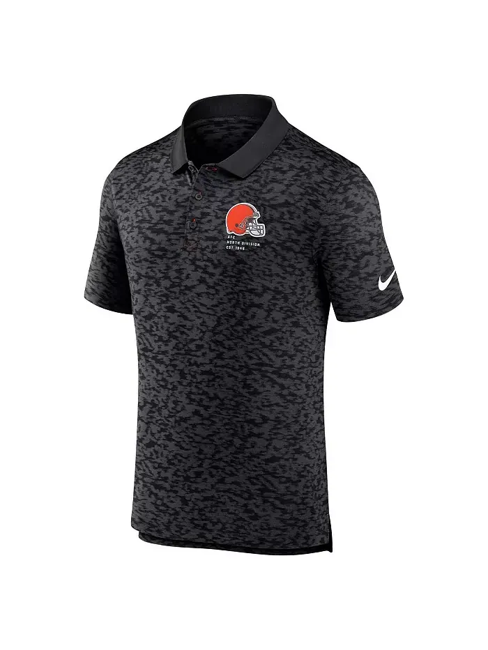 Мужская модная поло из пике для активного образа жизни Cleveland Browns черного цвета Nike — изображение 3 из 3
