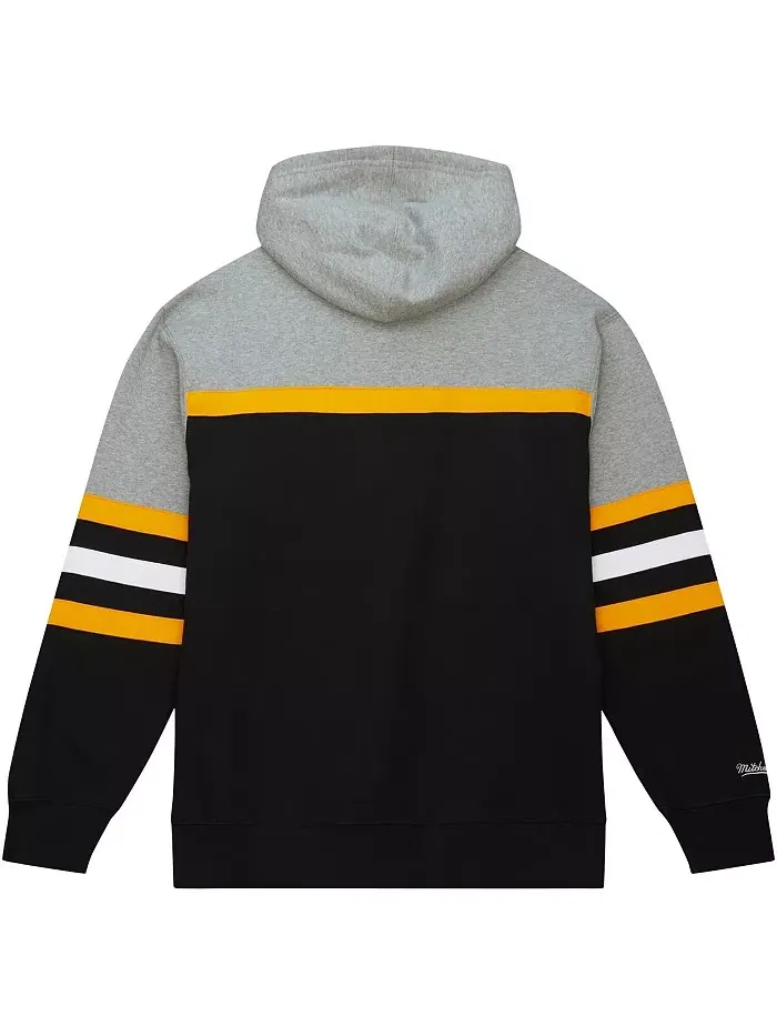 Мужская черно-серая толстовка с капюшоном Pittsburgh Penguins Head Coach Mitchell & Ness — изображение 3 из 4