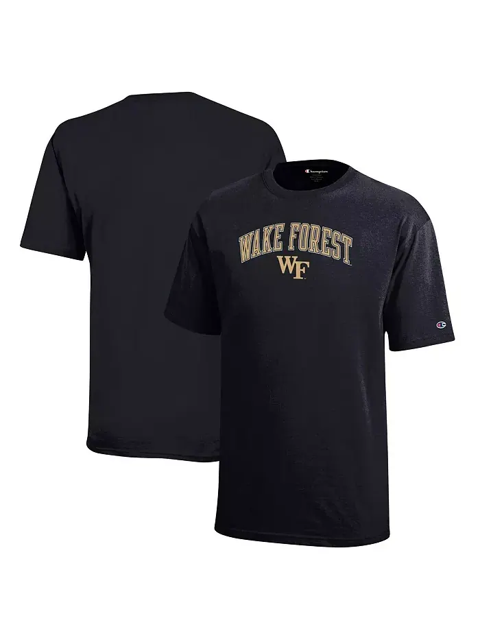 Футболка с арочным логотипом Wake Forest Demon Deacons для подростков, черная Champion — изображение 1 из 3