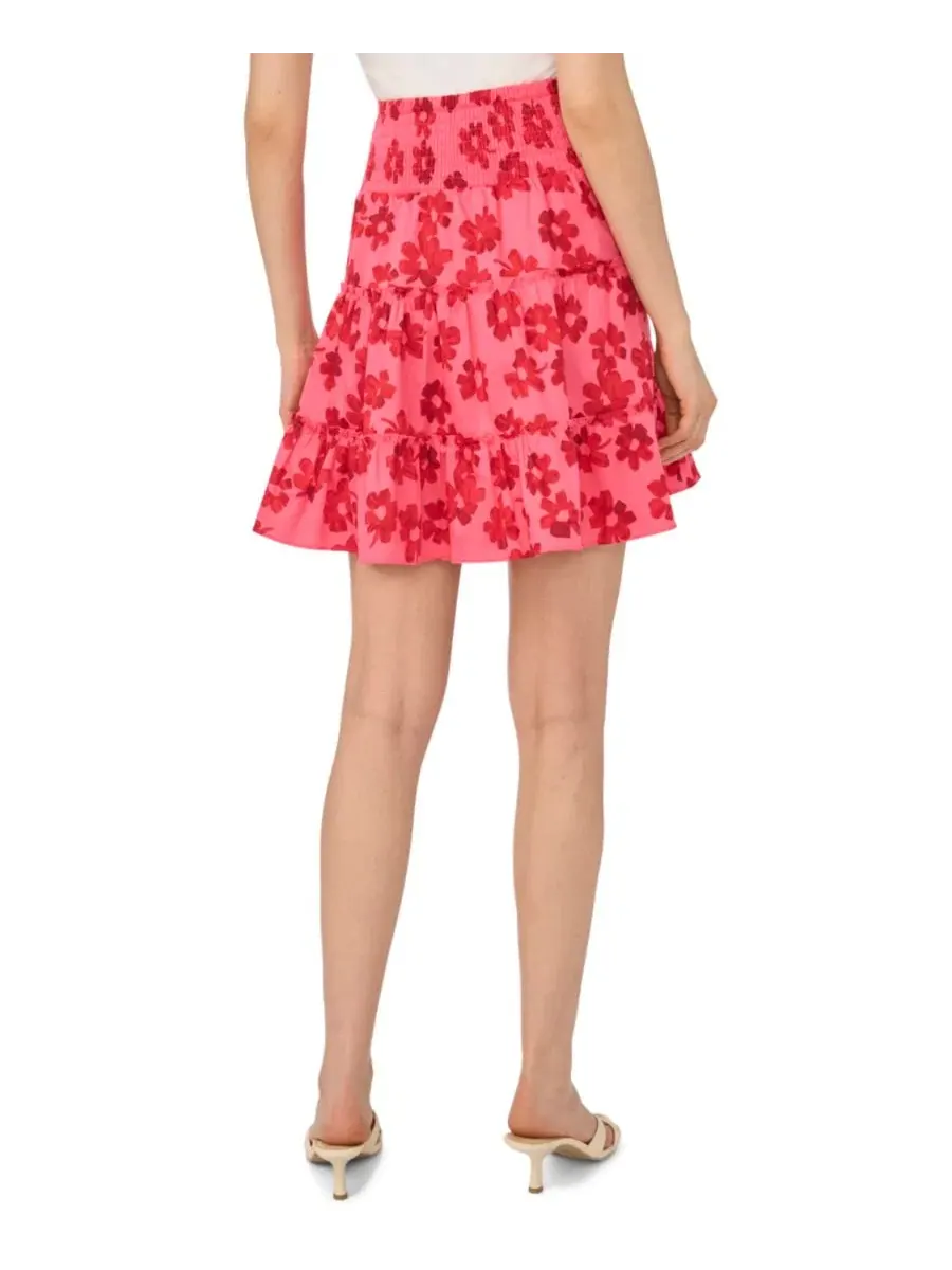 Юбка мини CeCe с ярусным кроем и завышенной талией, Classic Cherry — изображение 3 из 3