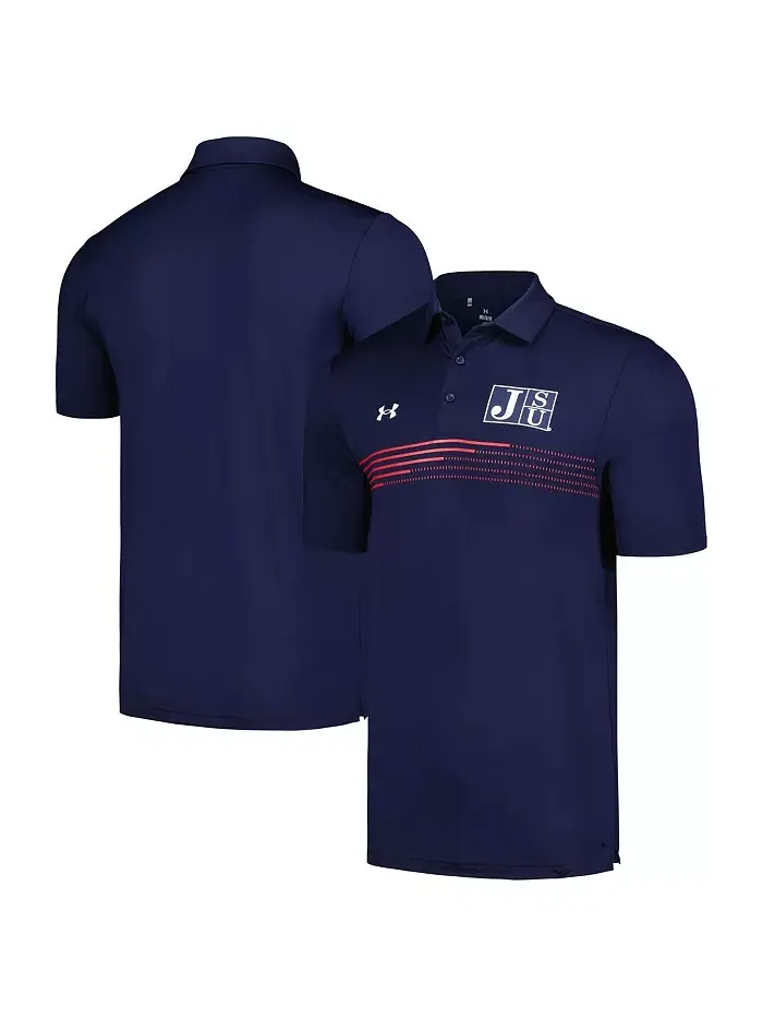 Мужская поло в сине-зеленую полоску Jackson State Tigers Tee to Green Under Armour — изображение 1 из 3
