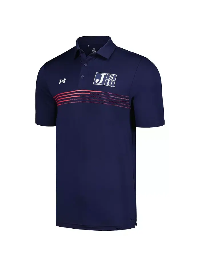 Мужская поло в сине-зеленую полоску Jackson State Tigers Tee to Green Under Armour — изображение 3 из 3
