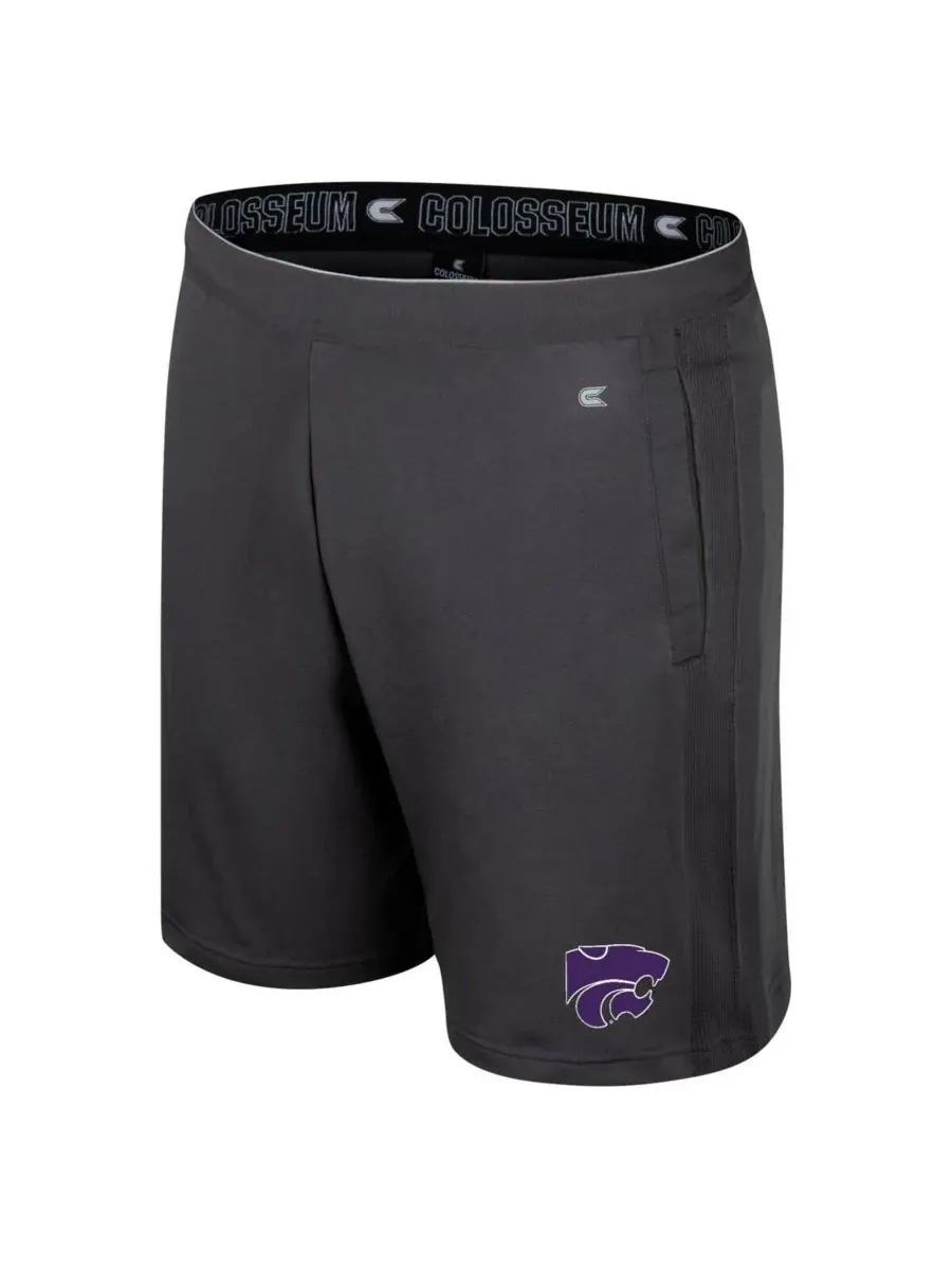 Colosseum Мужские шорты цвета угольно-серого цвета с символикой Kansas State Wildcats. Забудьте о — изображение 2 из 3