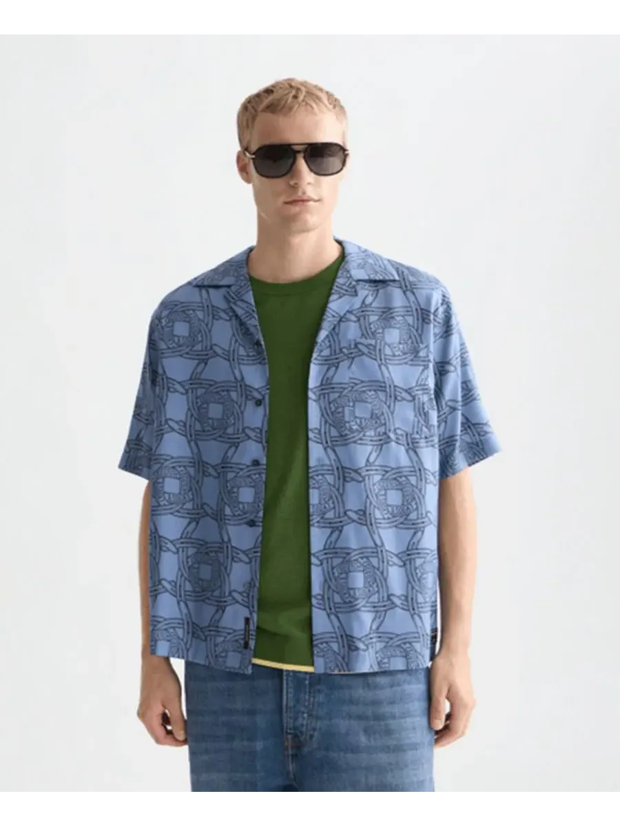 Мужская рубашка с коротким рукавом и принтом SCOTCH & SODA, Horseshoe Infinity — изображение 1 из 6