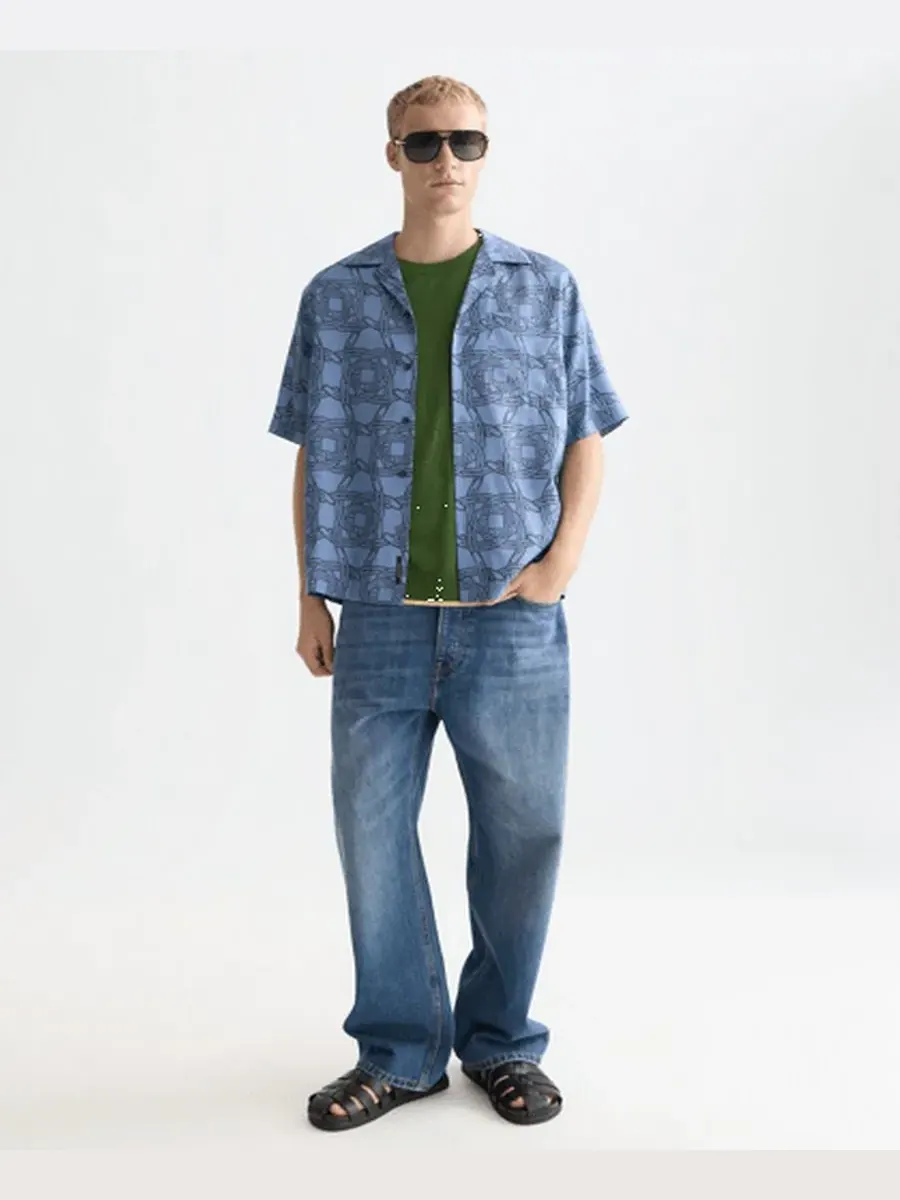 Мужская рубашка с коротким рукавом и принтом SCOTCH & SODA, Horseshoe Infinity — изображение 2 из 6