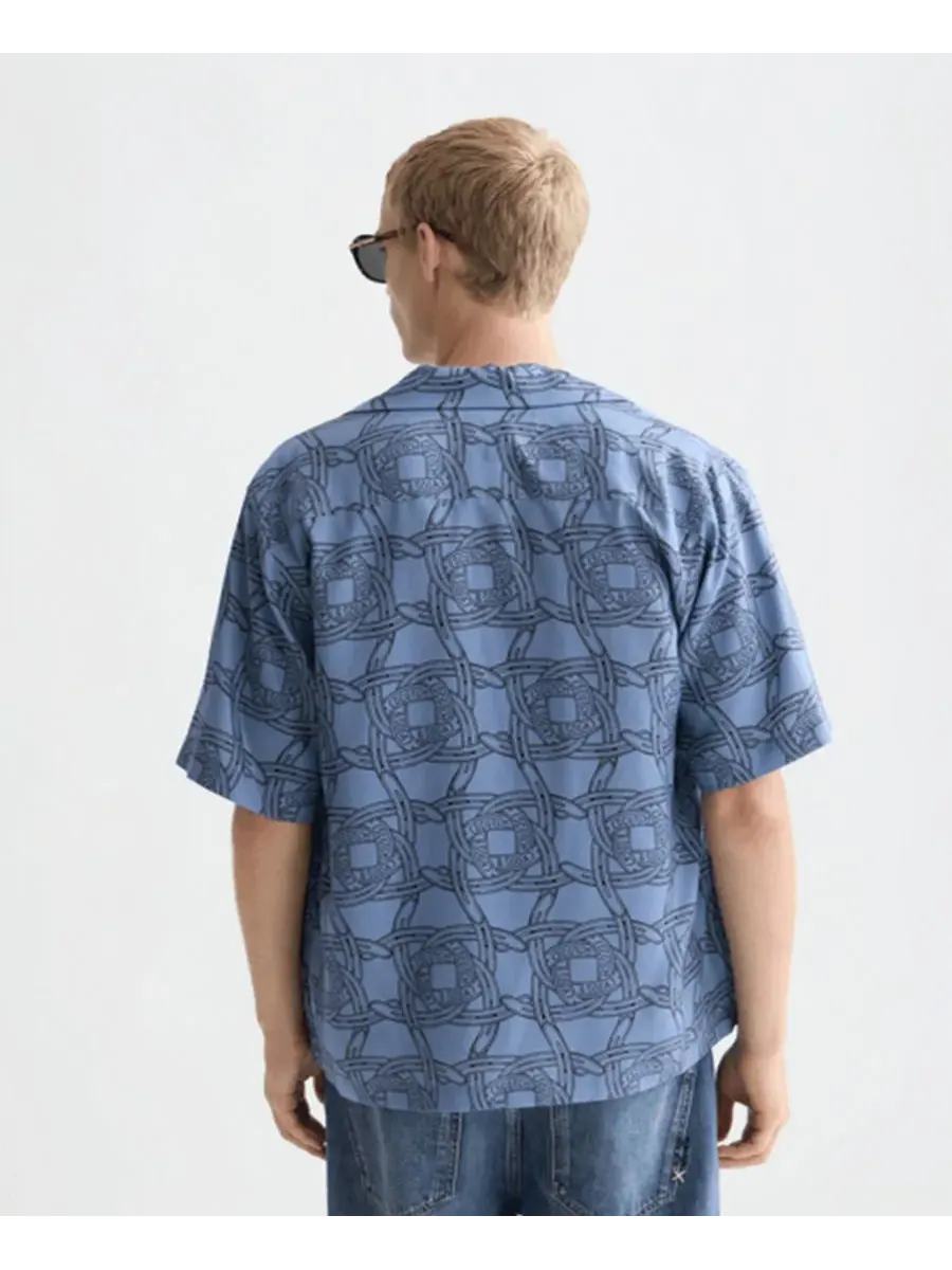 Мужская рубашка с коротким рукавом и принтом SCOTCH & SODA, Horseshoe Infinity — изображение 4 из 6