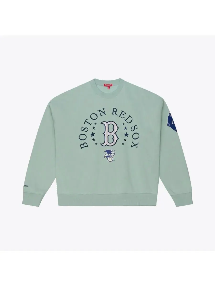 Женская зеленая толстовка Boston Red Sox Yacht Rock Mitchell & Ness — изображение 3 из 7, зеленый