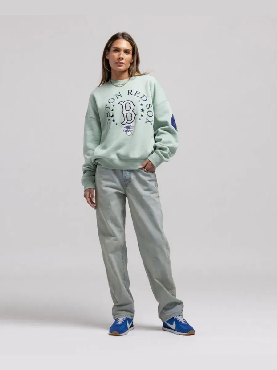 Женская зеленая толстовка Boston Red Sox Yacht Rock Mitchell & Ness — изображение 7 из 7, зеленый
